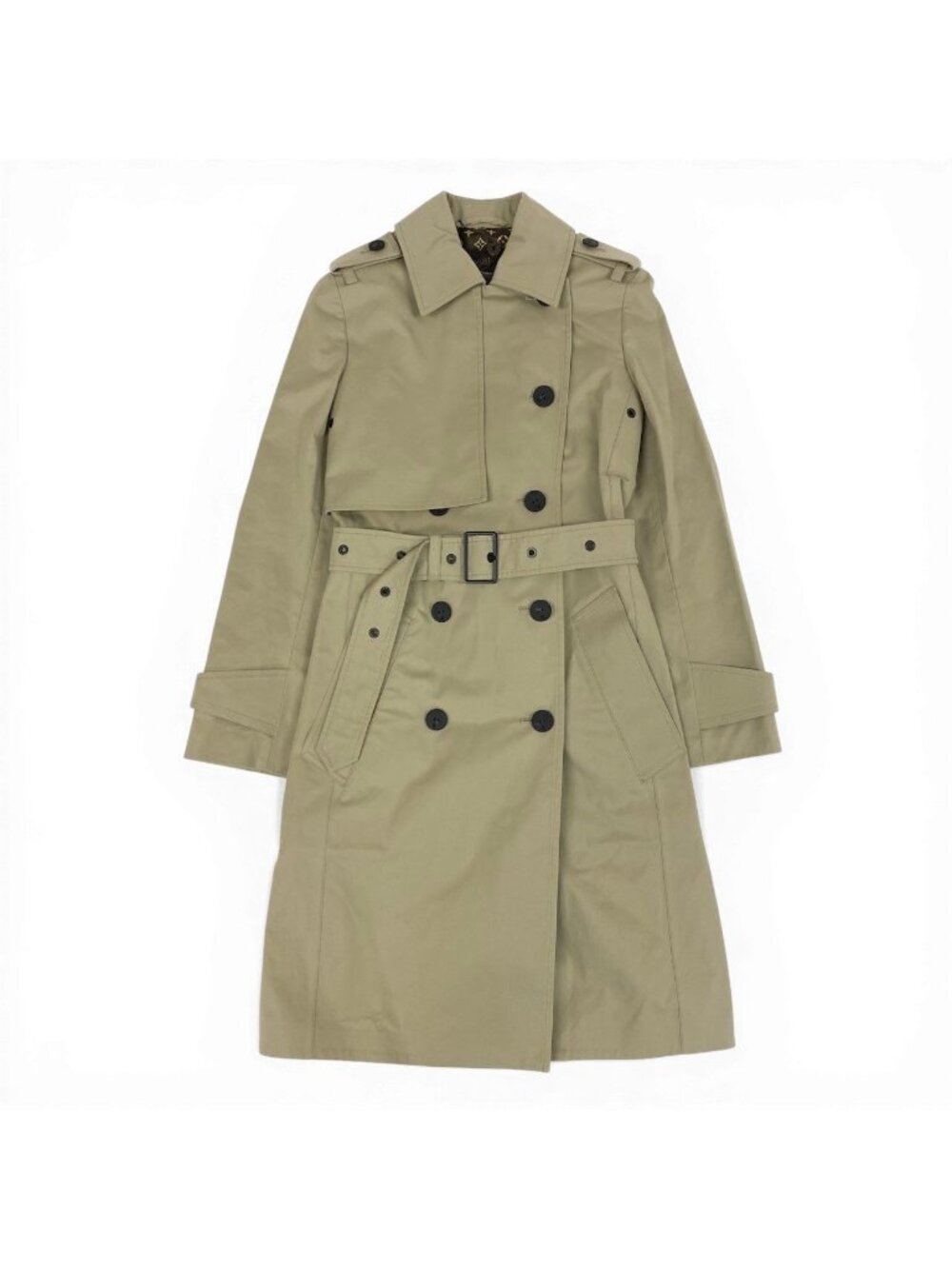 Louis Vuitton Lining Monogram Beige Cotton Rayon Cupro Coat